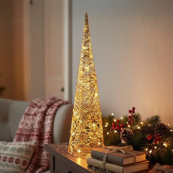 LED-julgran med kon, guld, 60 cm, timerfunktion