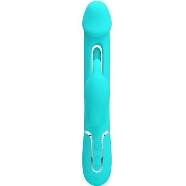 Pretty Love - Kampas Rabbit 3 I 1 Multifunktion Vibrator Med Tongue Aqua Green