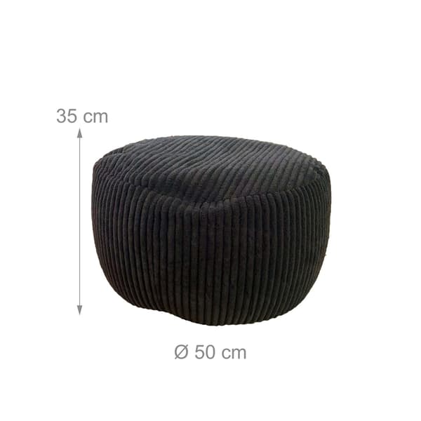 Corduroy Puff – Rund Golvkudde, Boho-stil