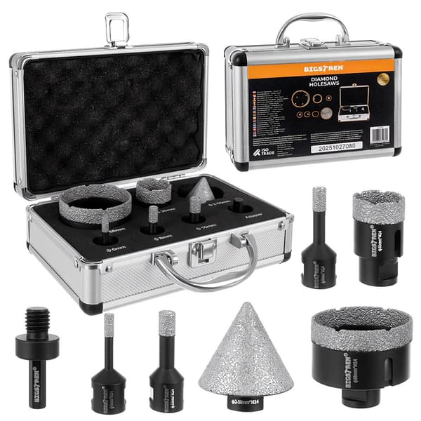 Diamanthålsågssats, 7 delar, 6-68 mm, M14-adapter