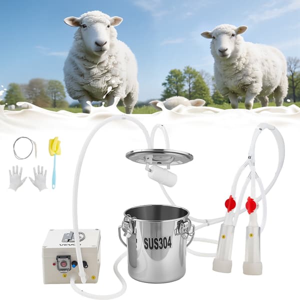 Gedemalkemaskine, ledningsfri 3L rustfri spand, 2 kopper