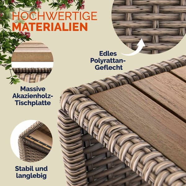 Polyrotting sidobord creme 45x45x40cm