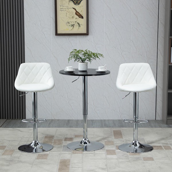 Round Bar Bord Højde Justerbart Roterende Bord Stål Sort Ø61X70-97Cm