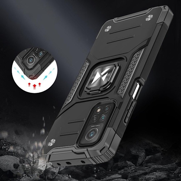 Armored case cover + magnetisk hållare Mi Poco M4 Pro 5G / Redmi Note 11 5G Ring Armor svart