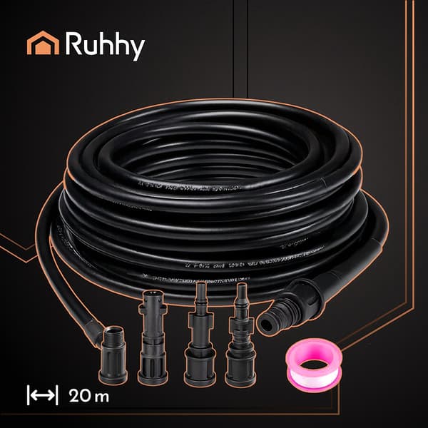 Rörrengöringsslang med adapter, 20m längd