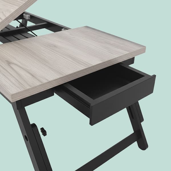 Justerbart laptopbord med låda – vinklingsbar topp