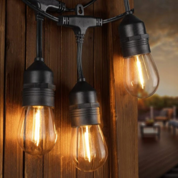 Ulkokäyttöön tarkoitettu LED-valosarja, 10 m, lämmin valkoinen, IP44 vedenpitävä