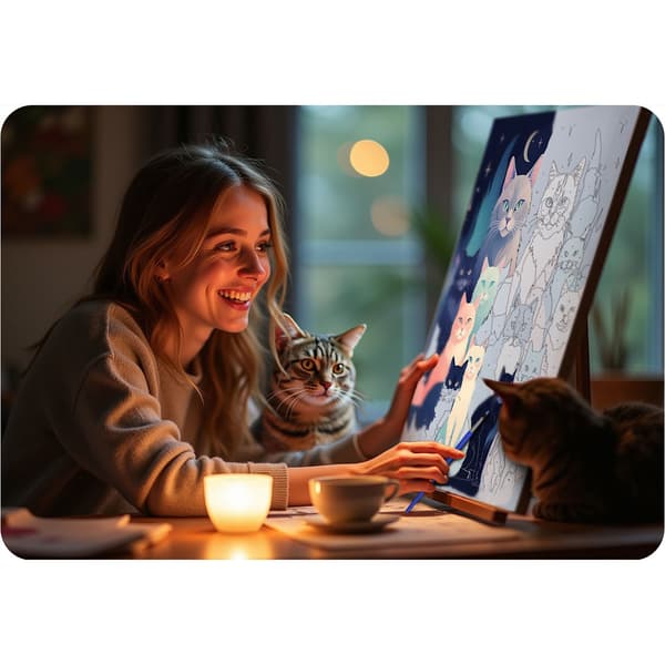 Maleri efter tal 40x50 cm Massido Cats