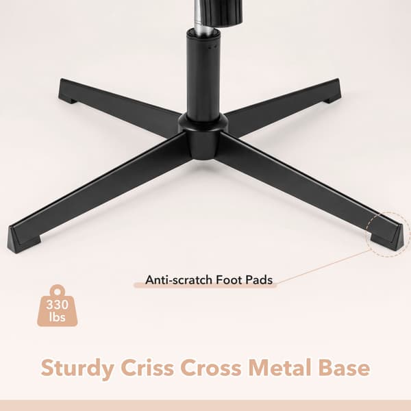 Ergonomisk beige kontorsstol med uppfällbara armstöd och vridfunktion