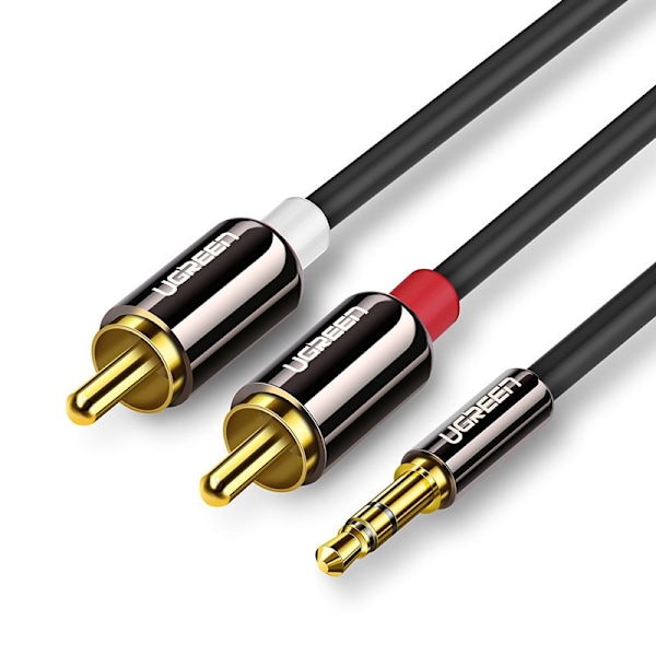 Kabel lydkabel 3,5 mm mini jack - 2RCA 2m sort