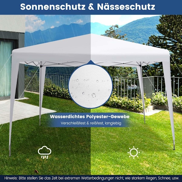3 x 3 m Pop-Up Gazebo utomhusstrandtält Vit