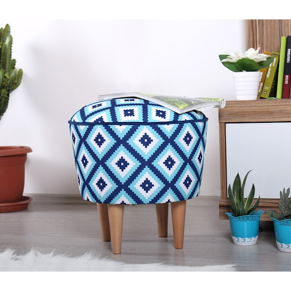 Pouffe Sky v3 - Blå, Vit