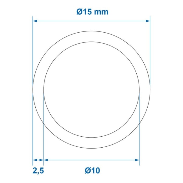 Drikkevandsslange blå 2,50M / 10x15mm