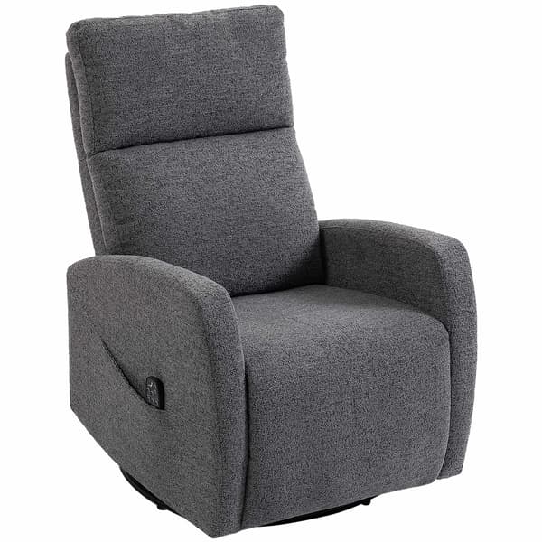 Vridbar massagefåtölj med värme, gungstol, mörkgrå