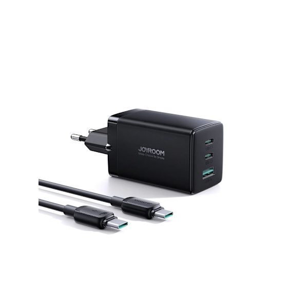 Joyroom snabbladdare, GaN Ultra, 65W, med USB-C-kabel, 100W - mörkgrå