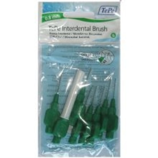 TePe - Interdental Brush Normal (0.8 mm green 8 pcs) - interdental toothbrushes