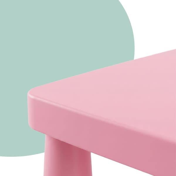 Pink 3-delt børnebord og stolesæt, plastik