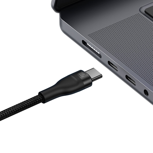 Kabel hurtigopladningskabel Flash Series 2in1 USB-C 2xUSB-C 100W 1,5m sort