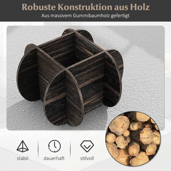 Runt soffbord, härdat glas, dold förvaring