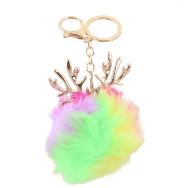 Neon Pompom Antler Nyckelring Brl187