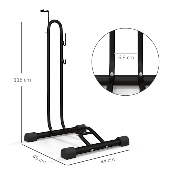 Cykelstativ, lodret vandret cykelstativ, stativ, vejrbestandig, 45 x 44 x 118 cm, metal