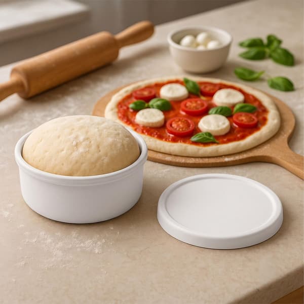 Silikonformade pizzadegslådor med lock, 4-pack