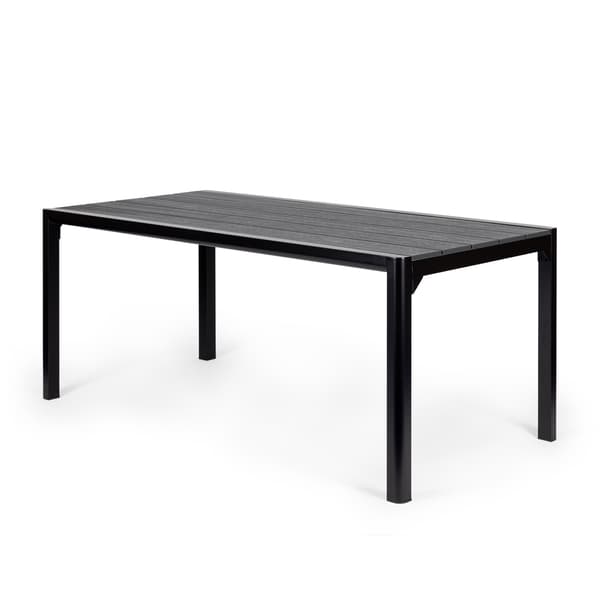 8-sits trädgårdsbord i polywood, 180×90 cm, grått