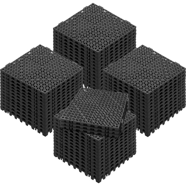 Golvplattor för avlopp, PVC, 55-pack, svarta