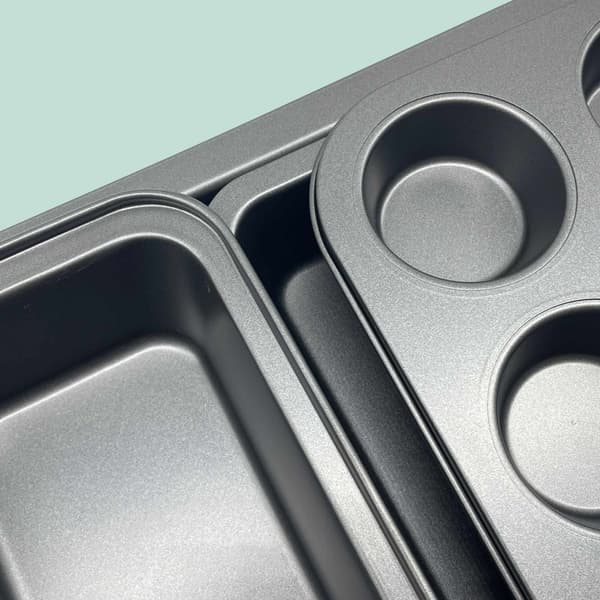 4-delat bakformset med non-stick-beläggning – kolstål