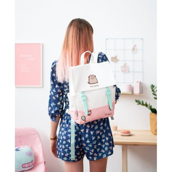 Pusheen rygsæk 38 cm, sød kattedesign, slidstærkt materiale