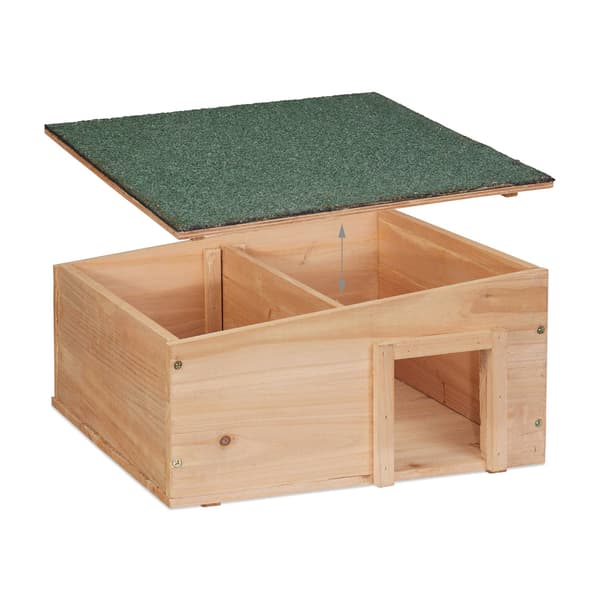 Igelkottshus för trädgård – granved, 2 kamrar