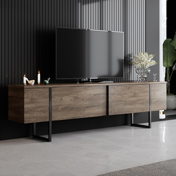 TV Stativ Luxe - Valnöt, Svart