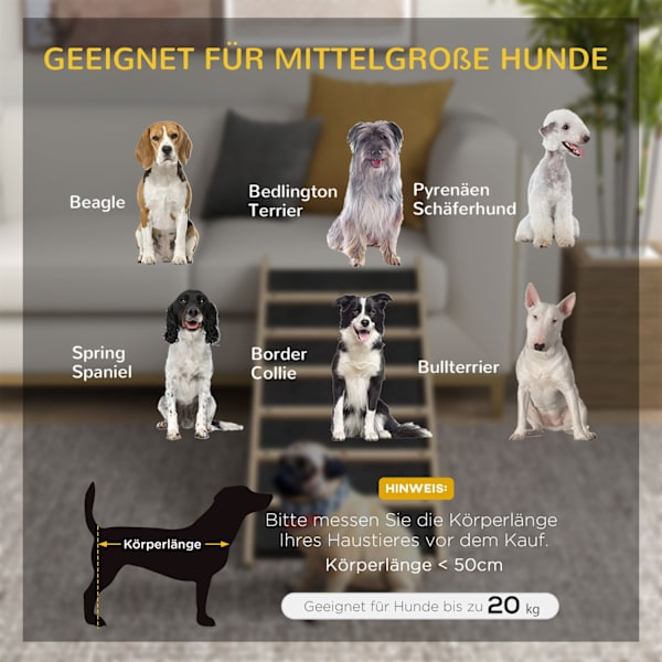 Hunderampe Skridsikret Kæledyrsrampe Til Bagagerum, Indstigningshjælp Til Mellemstore Hunde Op Til 20 Kg, 90X40X45Cm