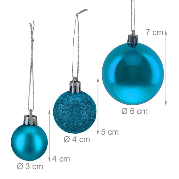 Julgranskulor set, matt/blank/glitterfinish
