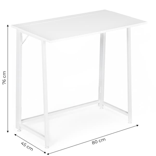 Hopfällbart laptopbord 80x45 cm, vit MDF, platsbesparande