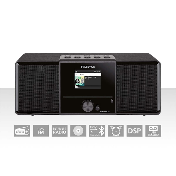 DIRA S32i CD EWF Multifunktionel stereoradio med cd-afspiller DAB+ / FM / Internet / Bluetooth Sort