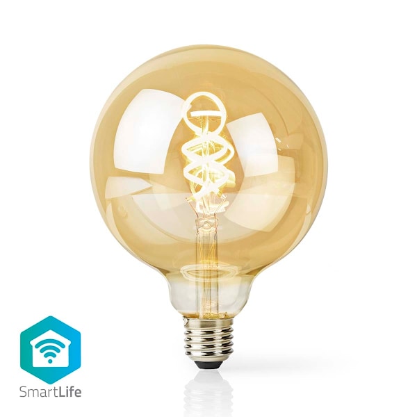 SmartLife LED Glødepære | Wi-Fi | E27 | 360 lm | 4.9 W | Varm til kølig hvid | 1800 - 6500 K | Glas | Android™ / IOS | Globe | 1 stk.