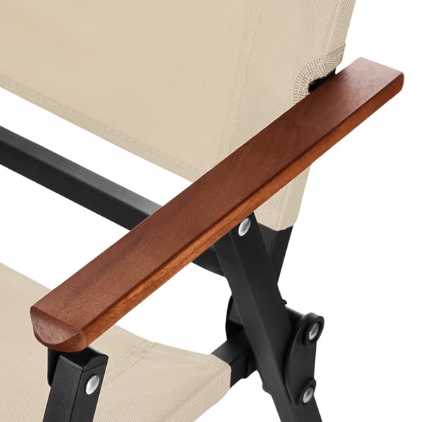 Beige klapstol, 900D polyester, jernstel