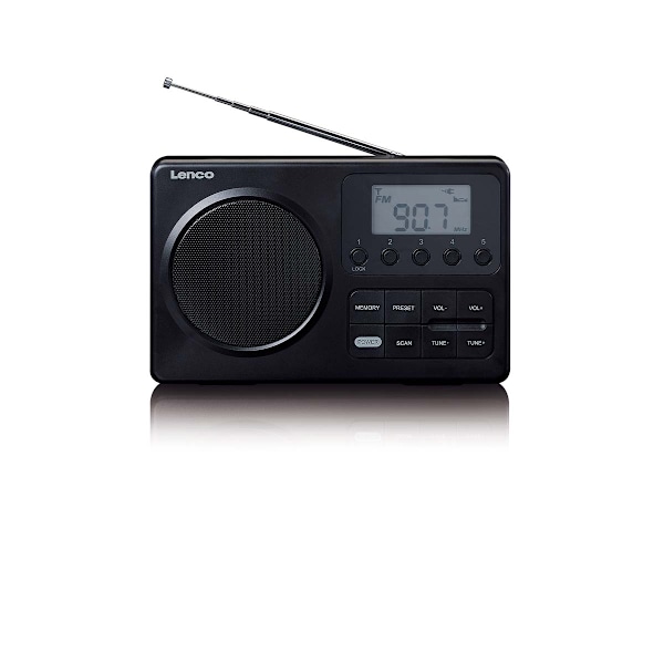 MPR-035BK Kompakt bærbar FM-radio med LCD-skærm Sort