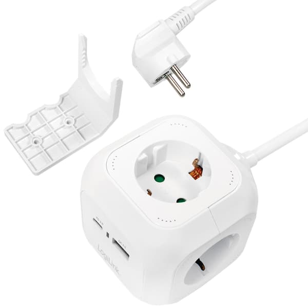 Power Cube Multi-branch-stik + USB-A/USB-C PD 20W