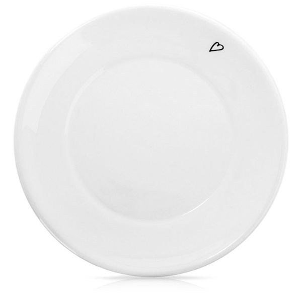 Keraaminen astia 12 cm - valkoinen design sydänkuviolla, konepesun kestävä