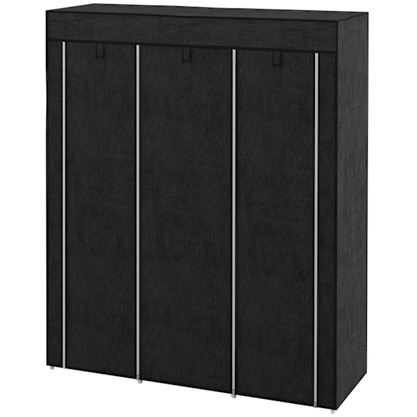Kankainen Vaatekaappi, Jossa Vaatetanko, 8 Tasoa, Vaaleanharmaa, 125X43X162,5Cm, Tilaa Säästävä Taitettava Kaappi Eteiseen
