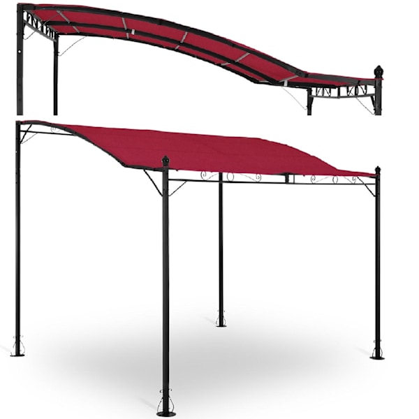 Trädgårdstak, fristående lusthus, 2,6 x 3 x 2,5 m, röd