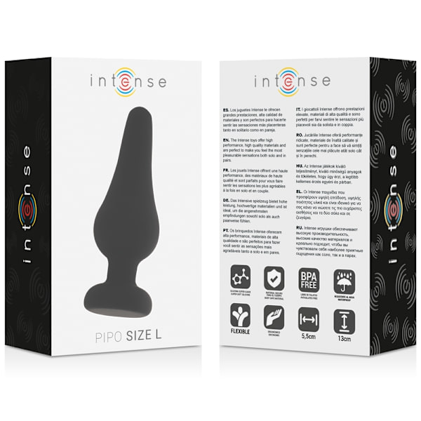 Intense - Analplugg Pipo L Svart Silikon 13 Cm