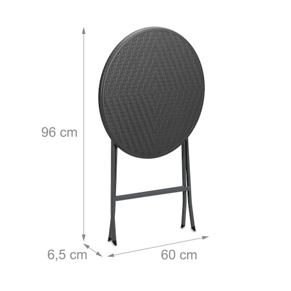 Rundt havebord i rattan look