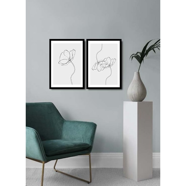 Dekorativ inramad MDF-målning (2 stycken) 2Psctcız-008