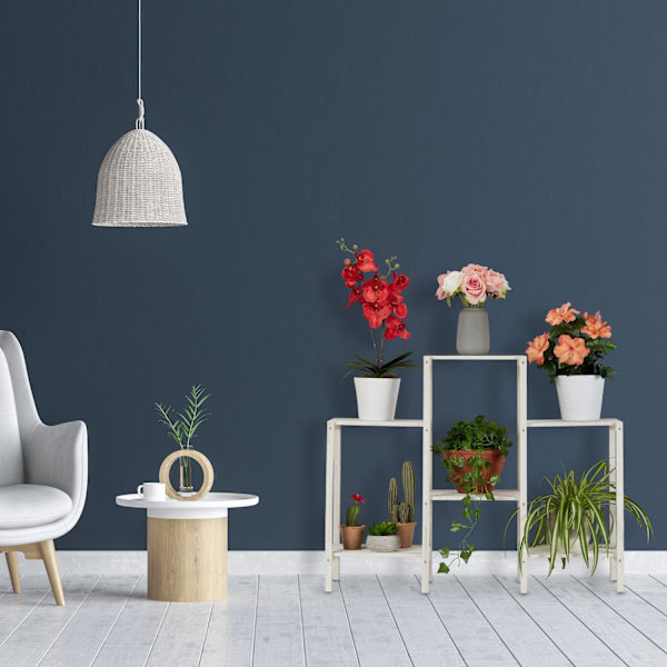 Blomställ trä vit