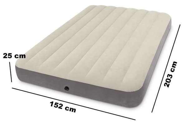 Velour Luftmadrass, 203x152 cm, Queen Size