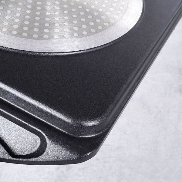 Grillplade i aluminium med non-stick granitbelægning