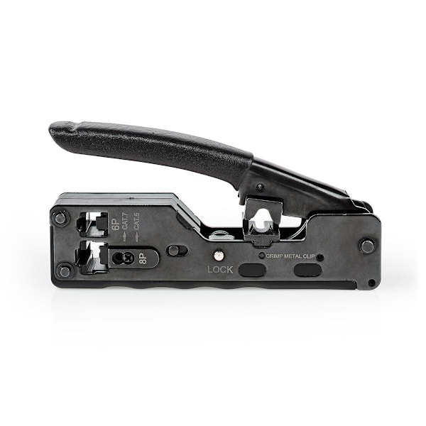 Crimp Tang | CAT5 / CAT5e / CAT6 / CAT6a / CAT7 / RJ12 / RJ45 | Klipper / Plier | ABS / Stål | Sort